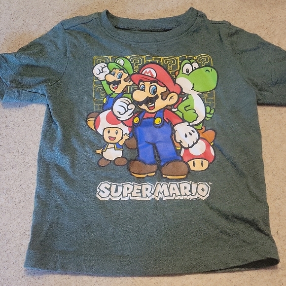 OLD NAVY GREEN SUPER MARIO GRAPHIC TEE SIZE 2T - Picture 1 of 3